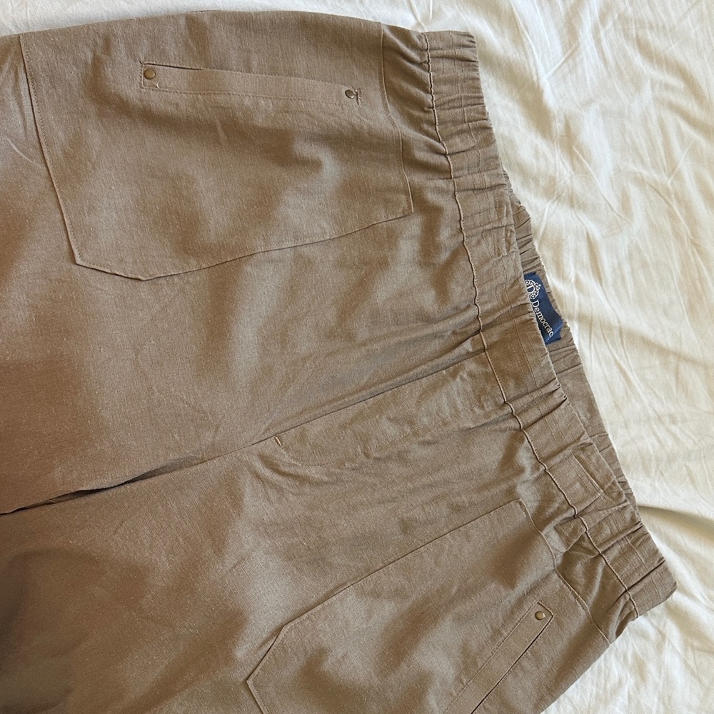 Democracy Women's Linen Blend Wide Leg Tan Pants - Picture 4 of 8